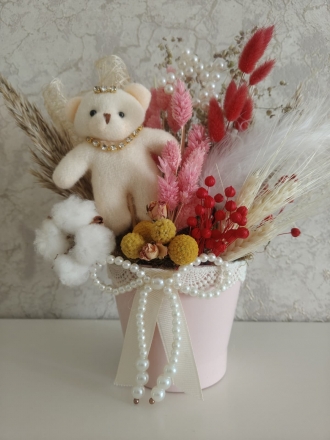 PRENSES AYICIKLI KURU ÇİÇEK ARANJMAN